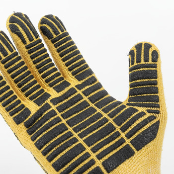 Aramid knit glove texture with grip ribs