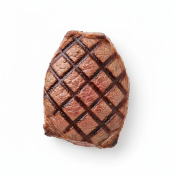 Close-up of diamond sear pattern on meat