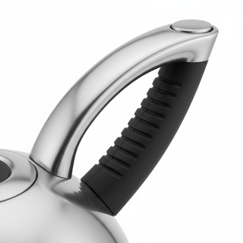 Close-up of kettle handle with heat baffle