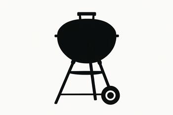 Kettle grill silhouette from side
