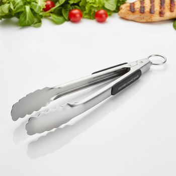 Locking tongs with scalloped tips