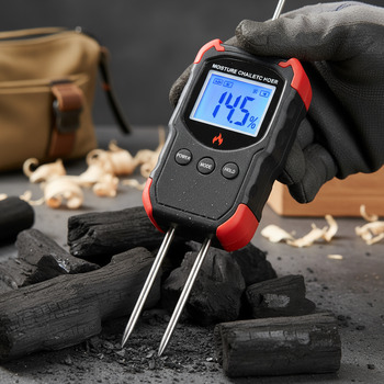 Handheld moisture meter for charcoal