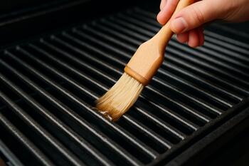 Oiling brush glazing a grate