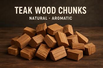 Teak wood chunks for smoking