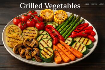 Platter with grilled corn and capsicum
