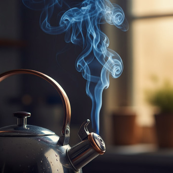 Blue smoke leaving a kettle vent