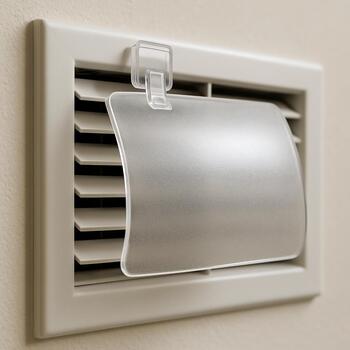 Clip-on wind baffle attached near vent